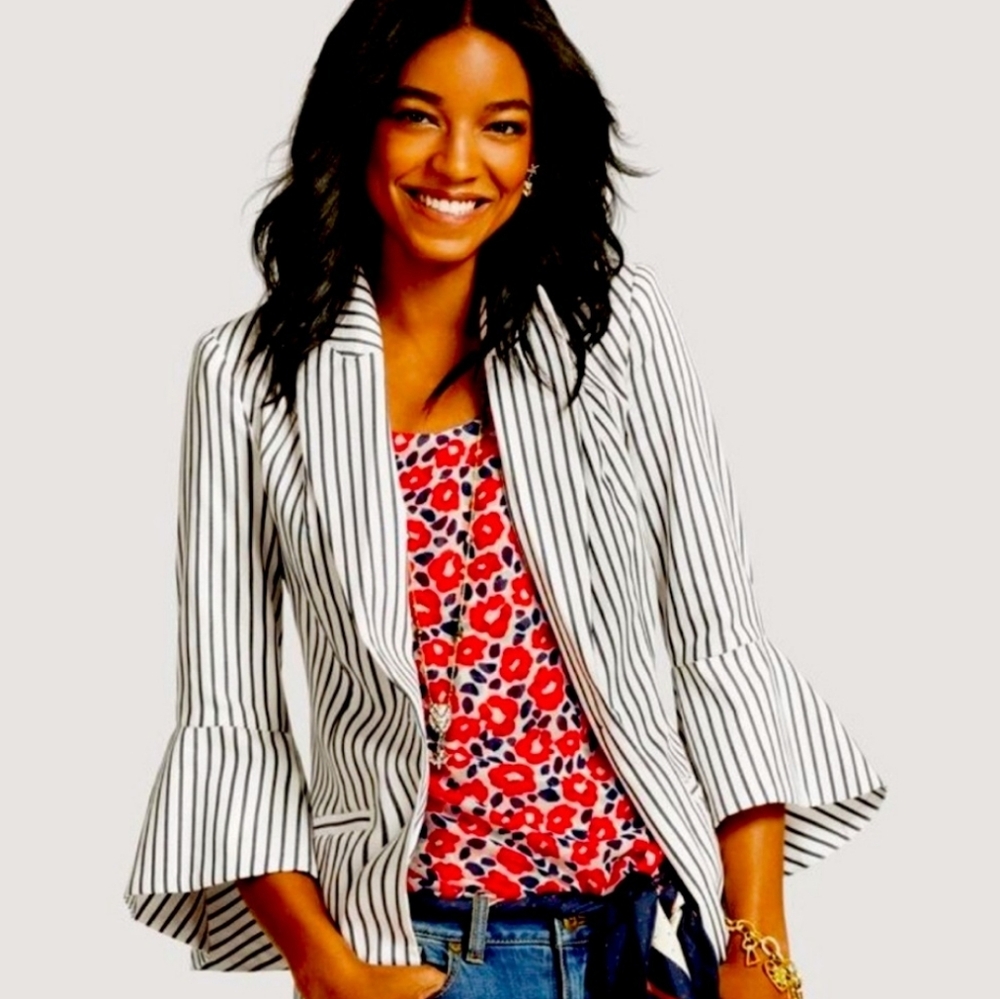 CAbi #5295 Ole Ticking Stripe Bell Jacket Blazer